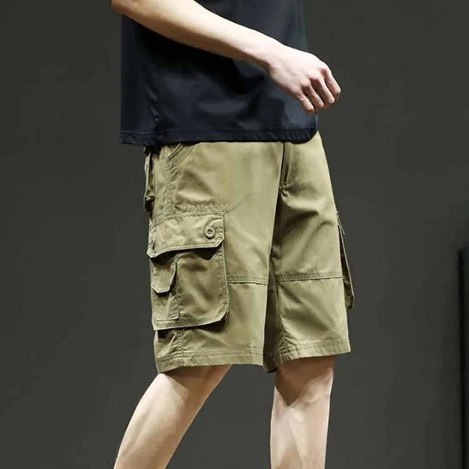 Men's Shorts Casual Cargo Shorts Relaxed Fit Casual Work Shorts Outdoor Hiking Pants with Multi Pockets