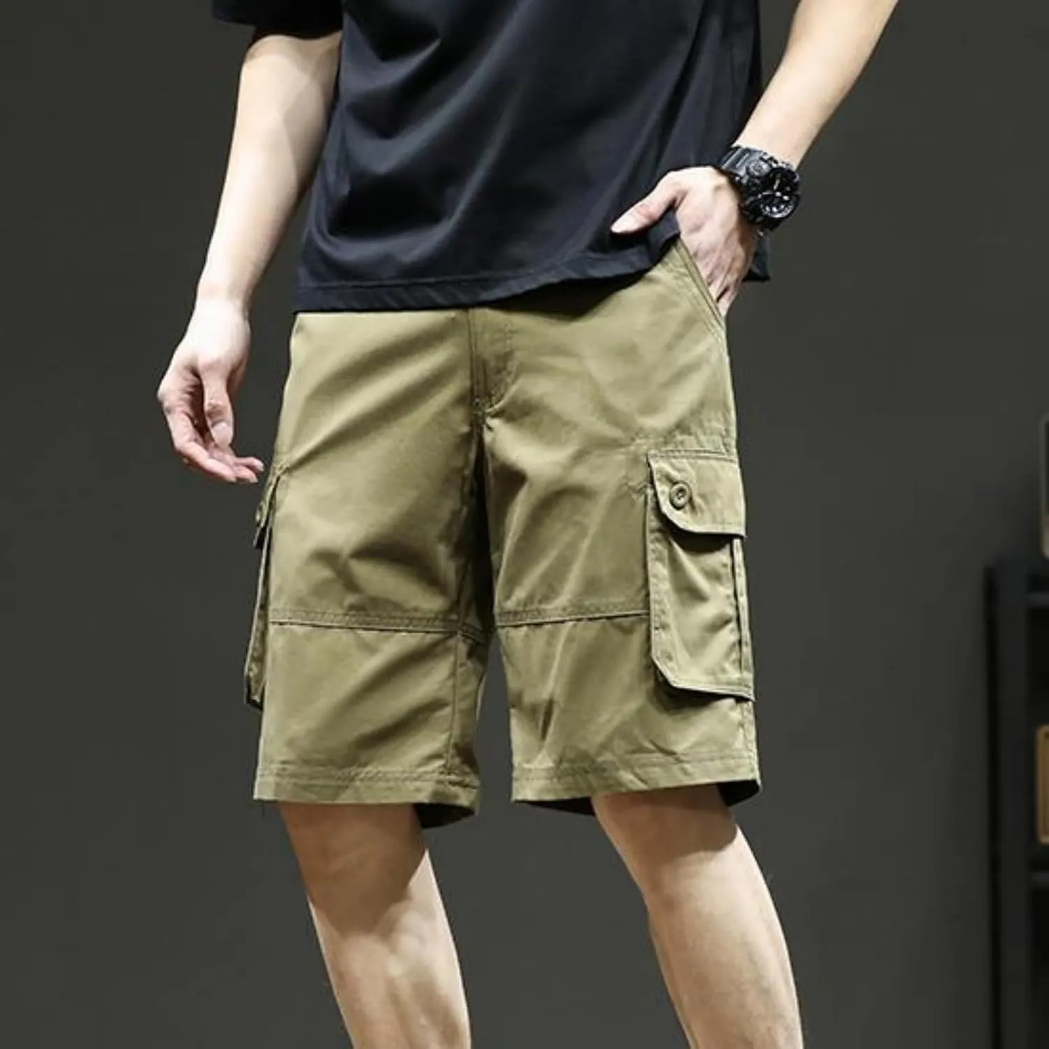 Men's Shorts Casual Cargo Shorts Relaxed Fit Casual Work Shorts Outdoor Hiking Pants with Multi Pockets