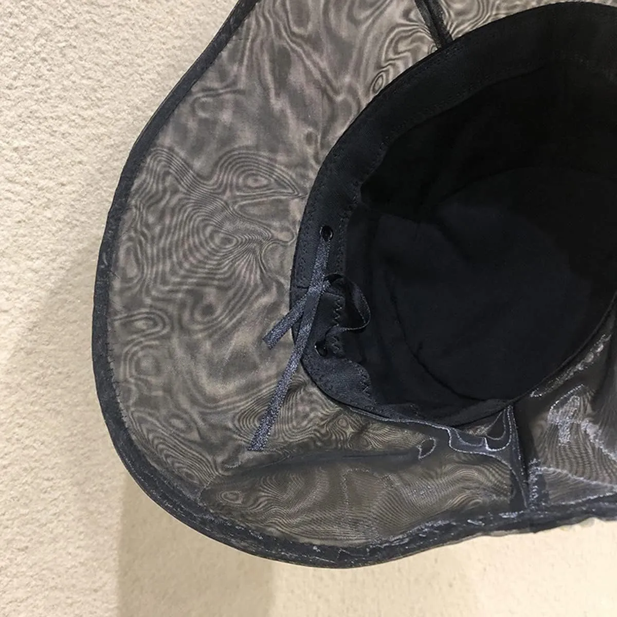 Mesh Sheer Bucket Hat Wide Brim Packable Sun Hat with Beads Fisherman Hats for Women Girls