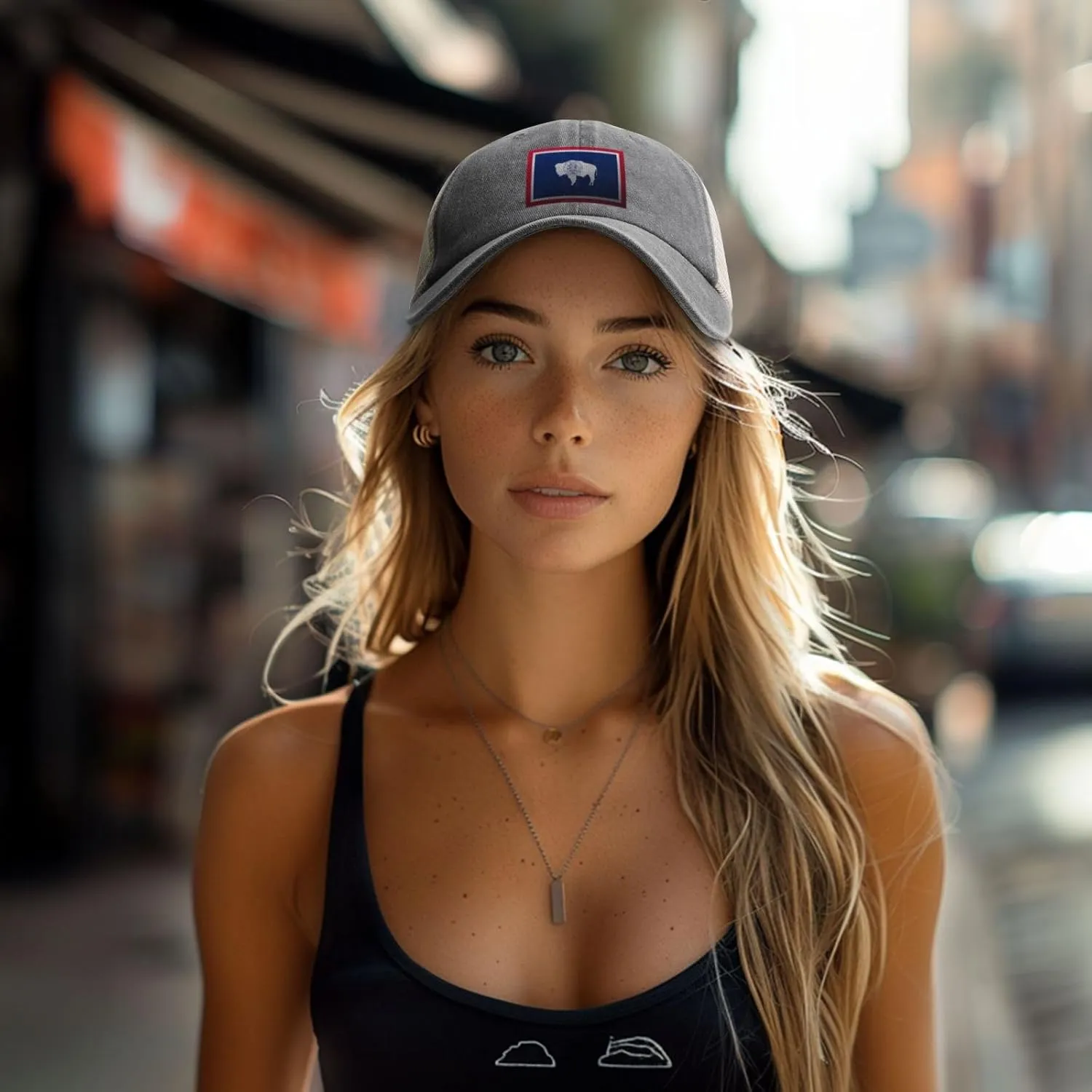 Mesh Style Flag of Wyoming Baseball Cap Women Men Mesh-Back Hat Retro Trucker Hats Sun Hat