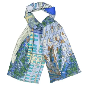 Milan sky blue tie scarf