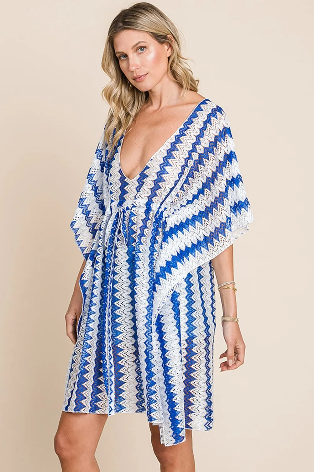 Multi Crochet Lace Cover-Up - Blue
