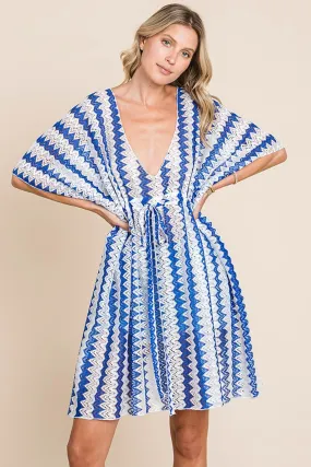 Multi Crochet Lace Cover-Up - Blue