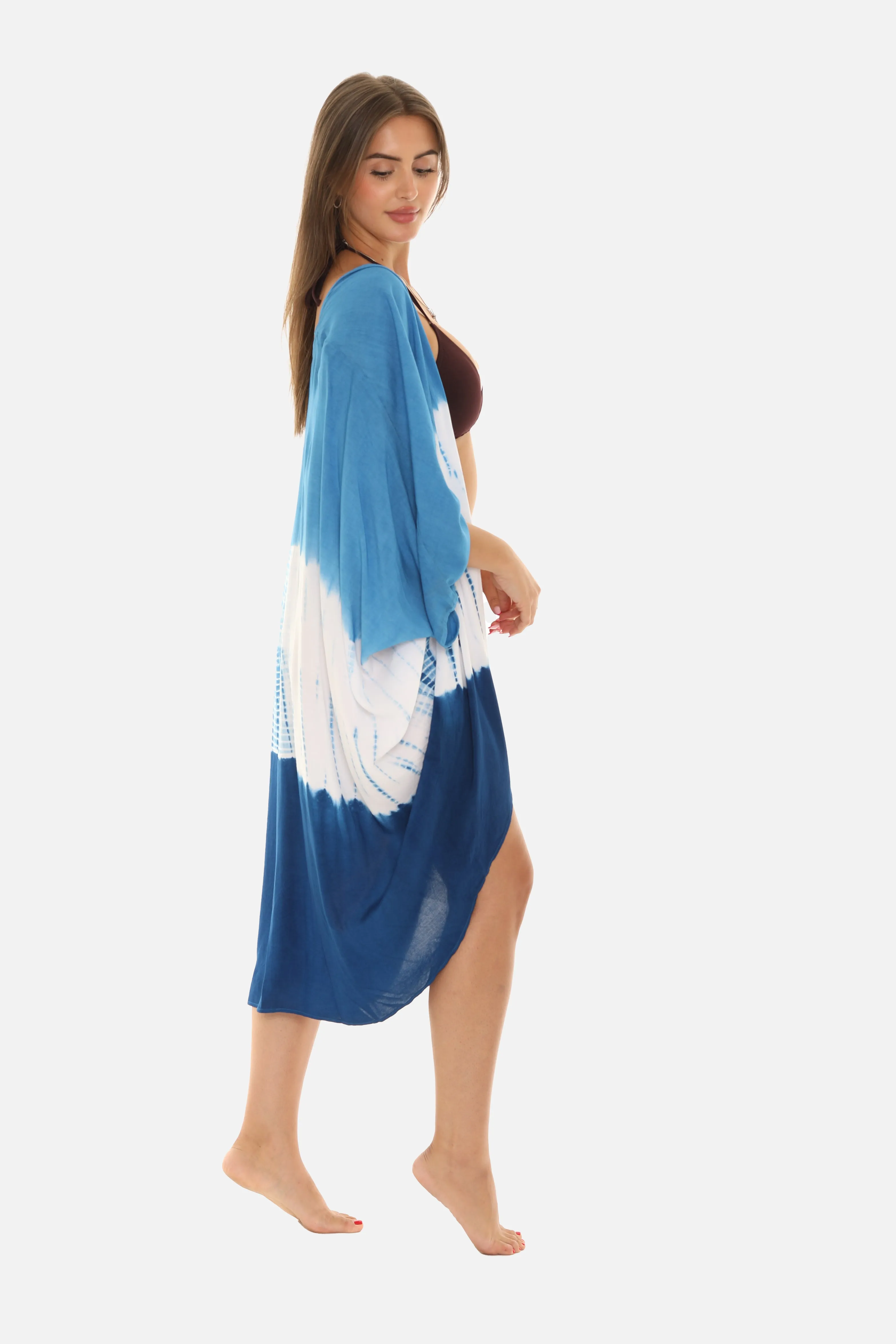 Ombré Three-Quarter Sleeve Cover-Up
