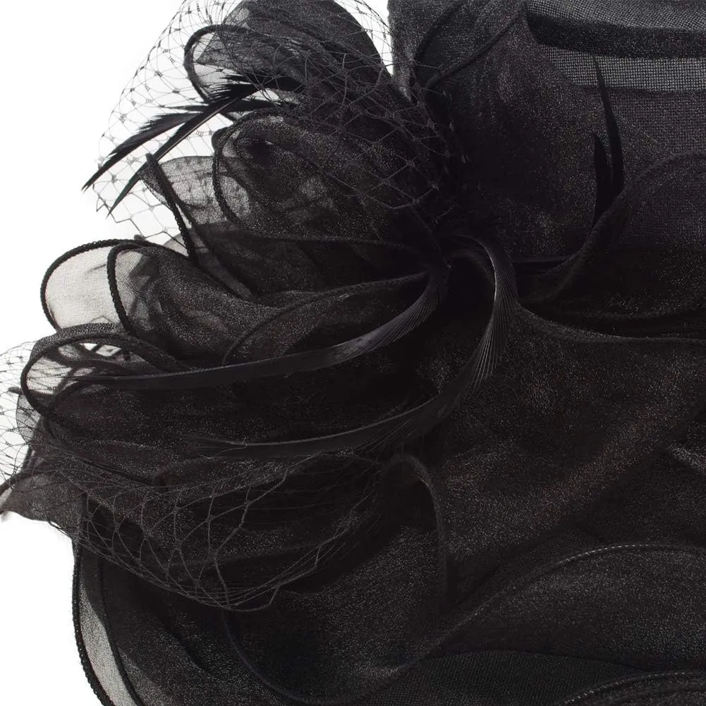 Original One Women's Organza Feather/Veil Tea Party Occasion Derby Event Church Dress Sun Hat