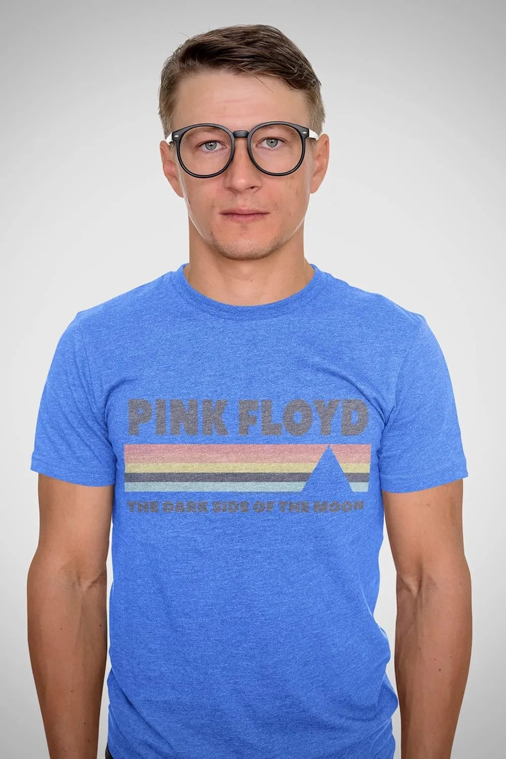 Pink Floyd DSOTM Light Blue Heather Adult T-Shirt Tee