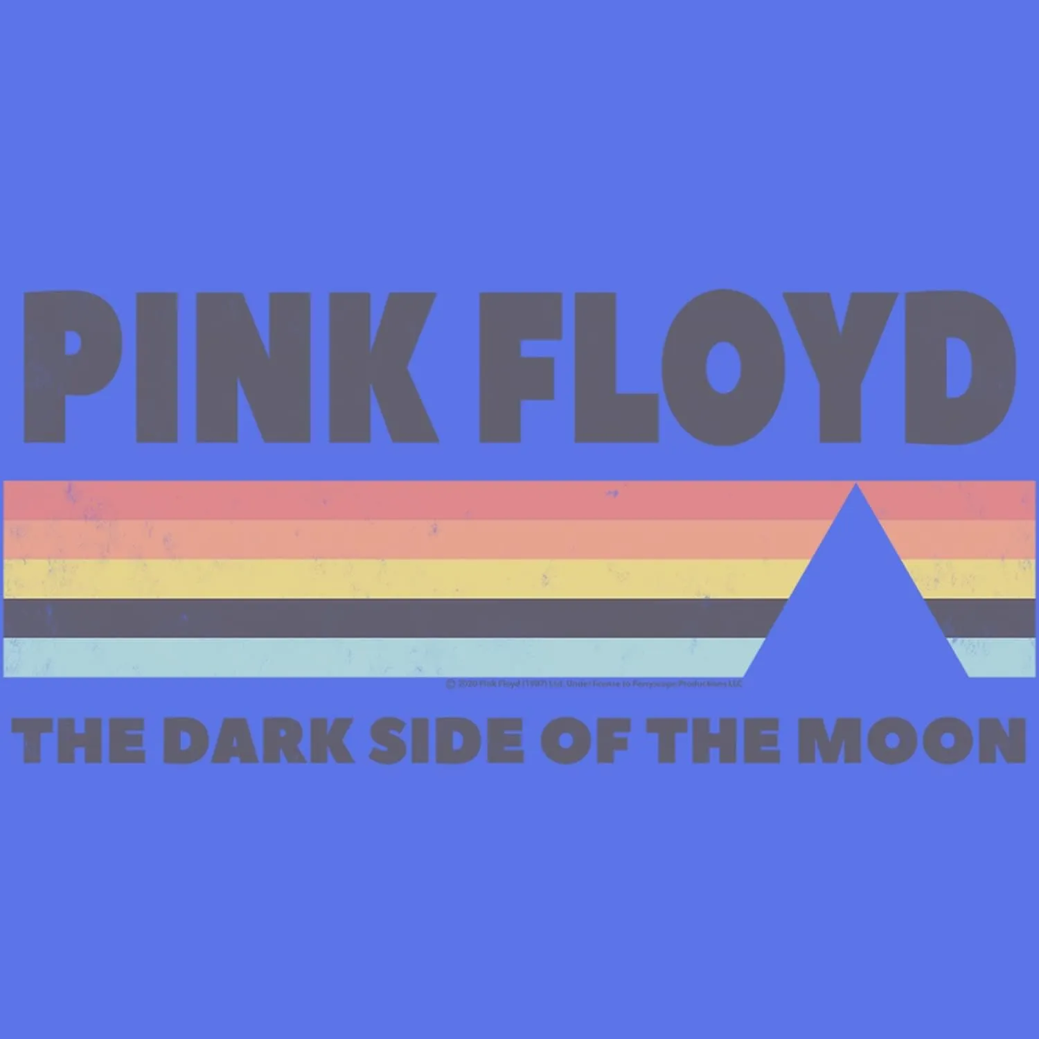 Pink Floyd DSOTM Light Blue Heather Adult T-Shirt Tee