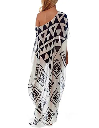 Plus Size Chiffon Beach Kaftan Long Swimsuit Cover Up