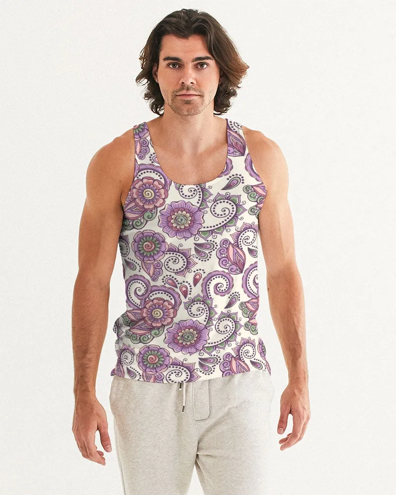 Purple Cream Paisley Men's Tank
