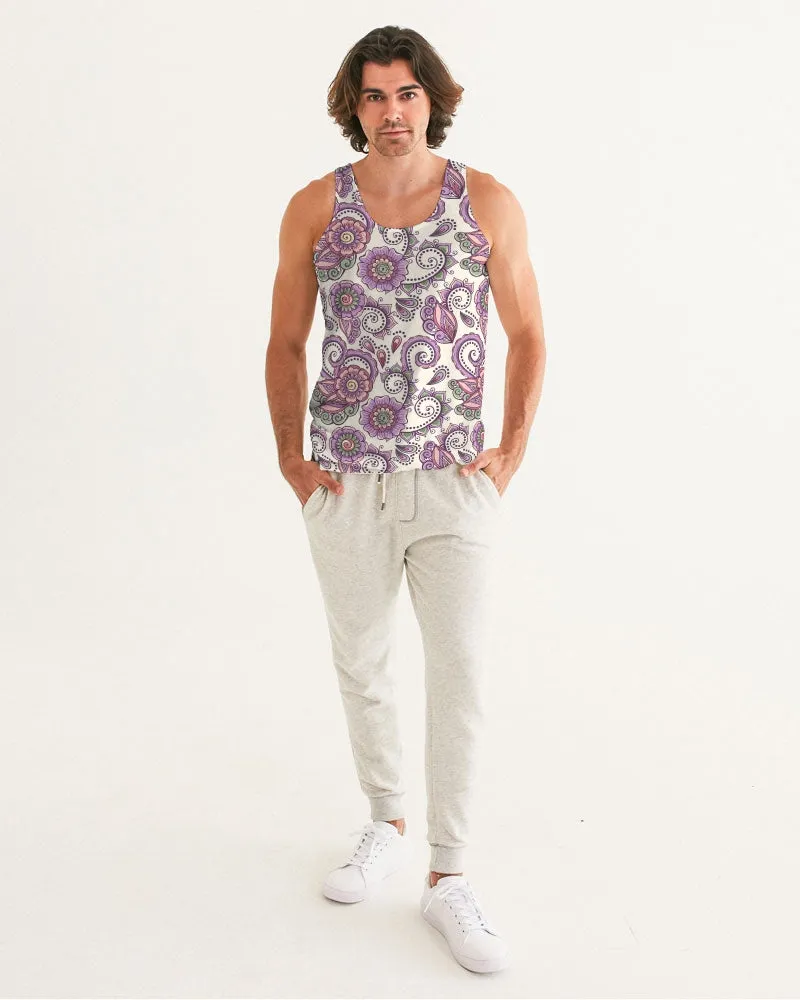 Purple Cream Paisley Men's Tank