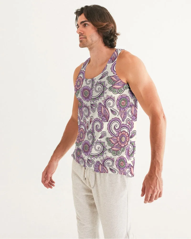 Purple Cream Paisley Men's Tank
