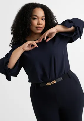 Remy Flowy Ribbon Sleeve Blouse