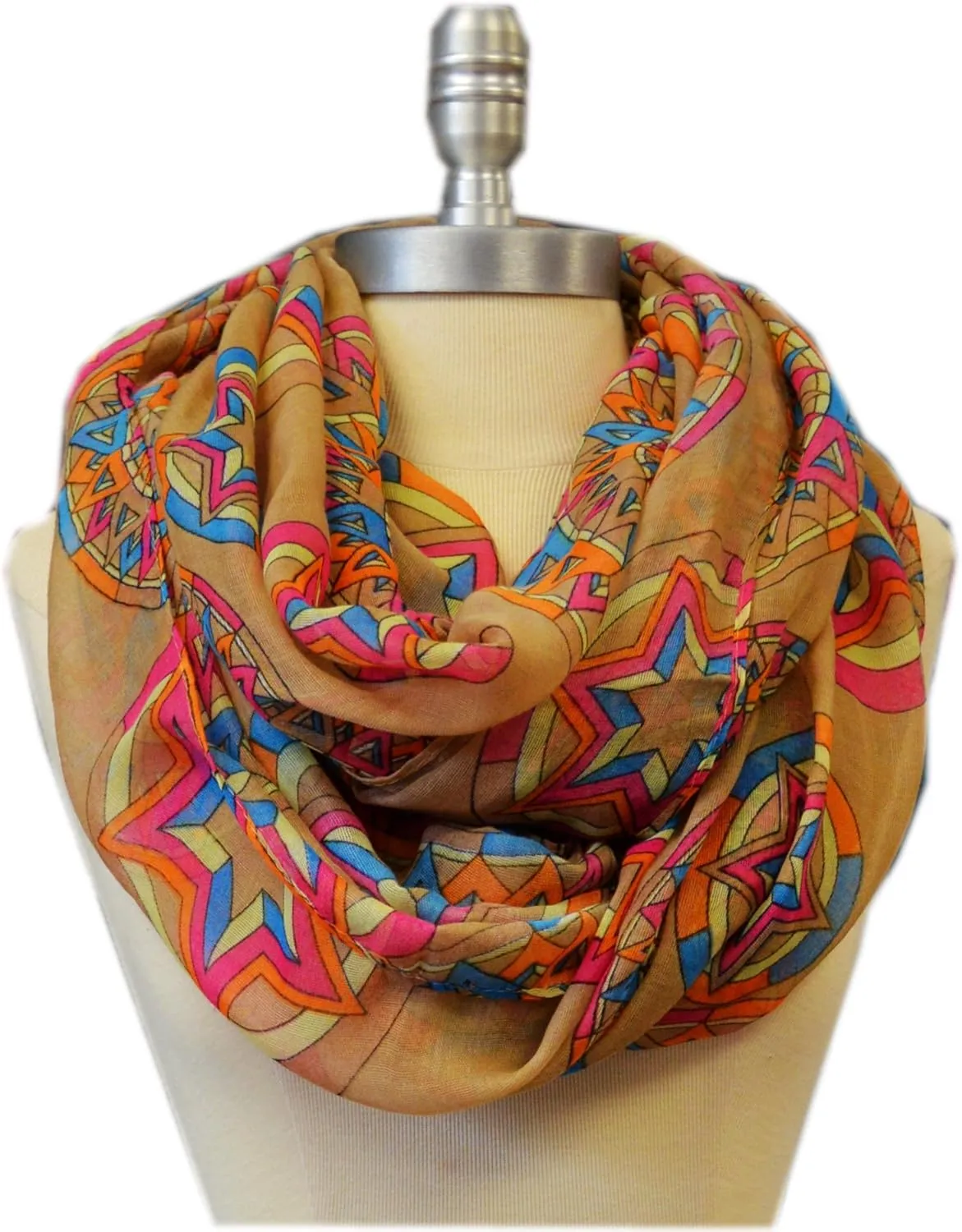 SCARF_TRADINGINC® Light Weight All Season Printed Infinity Scarf