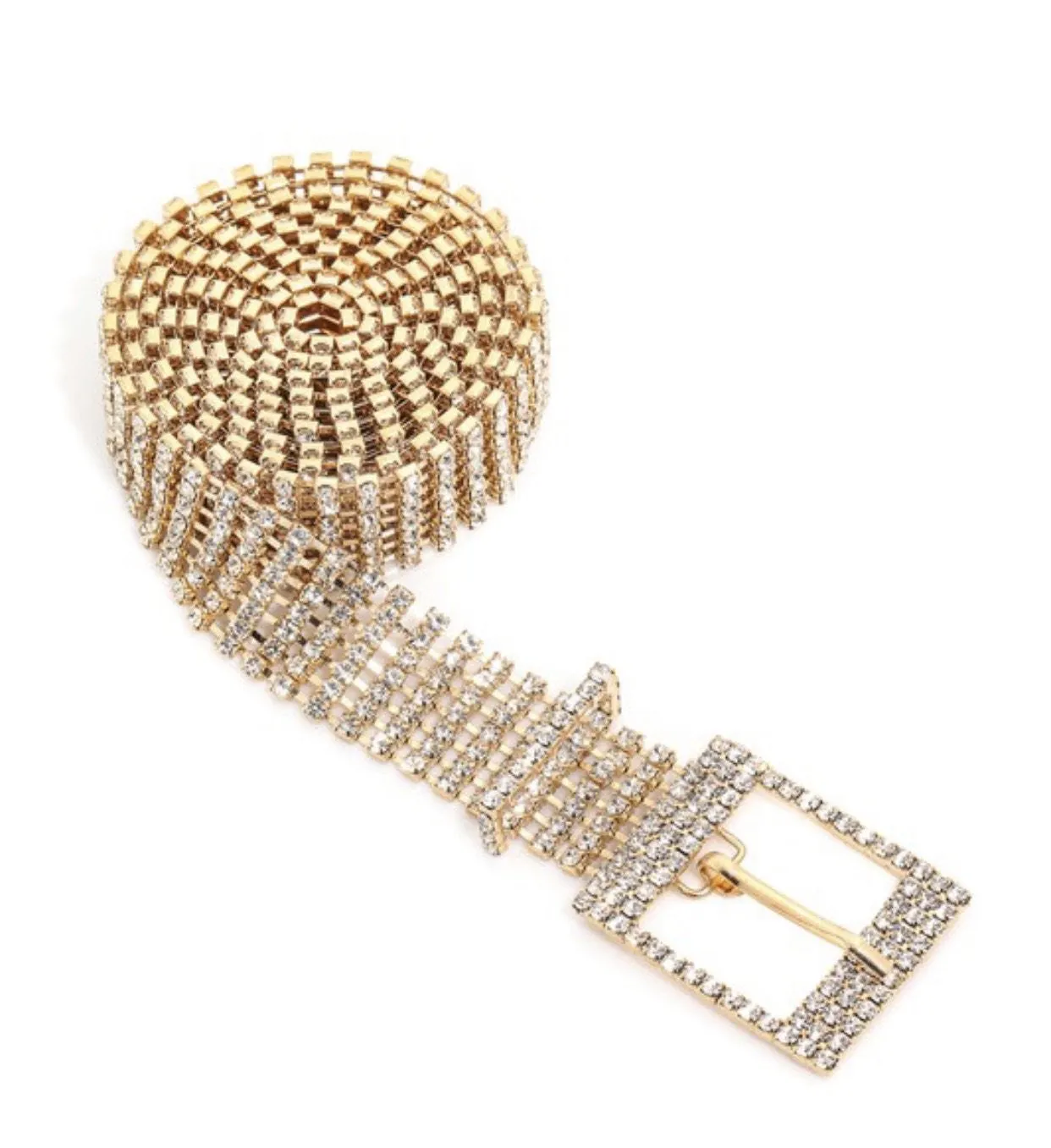 Sensi Rhinestone Studded Chain Belt