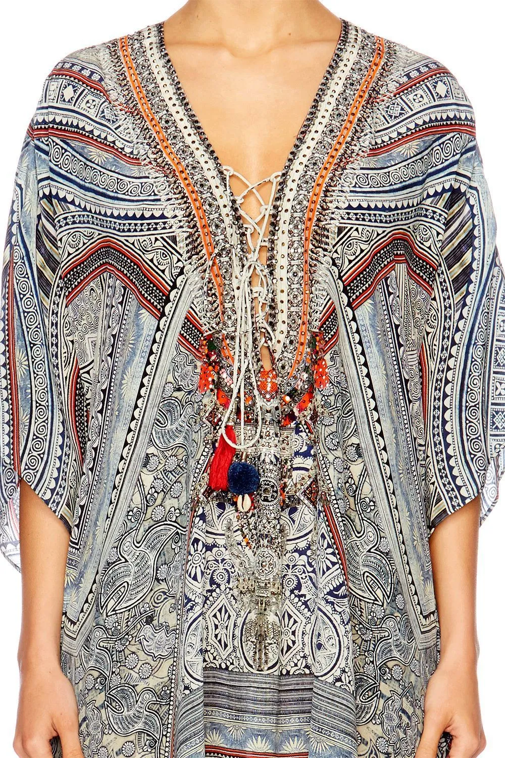 SHORT LACE UP KAFTAN ANTIQUE BATIK