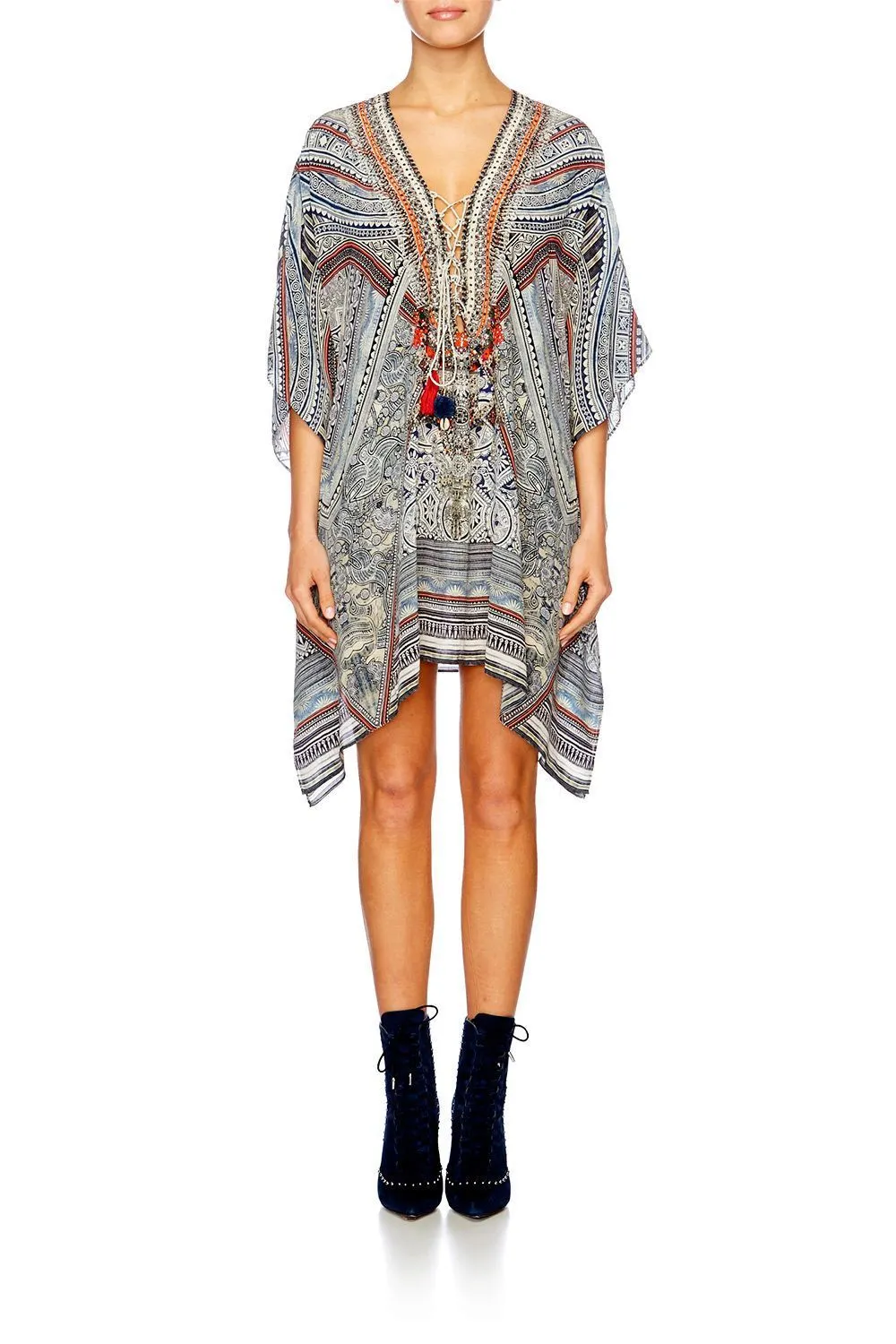 SHORT LACE UP KAFTAN ANTIQUE BATIK