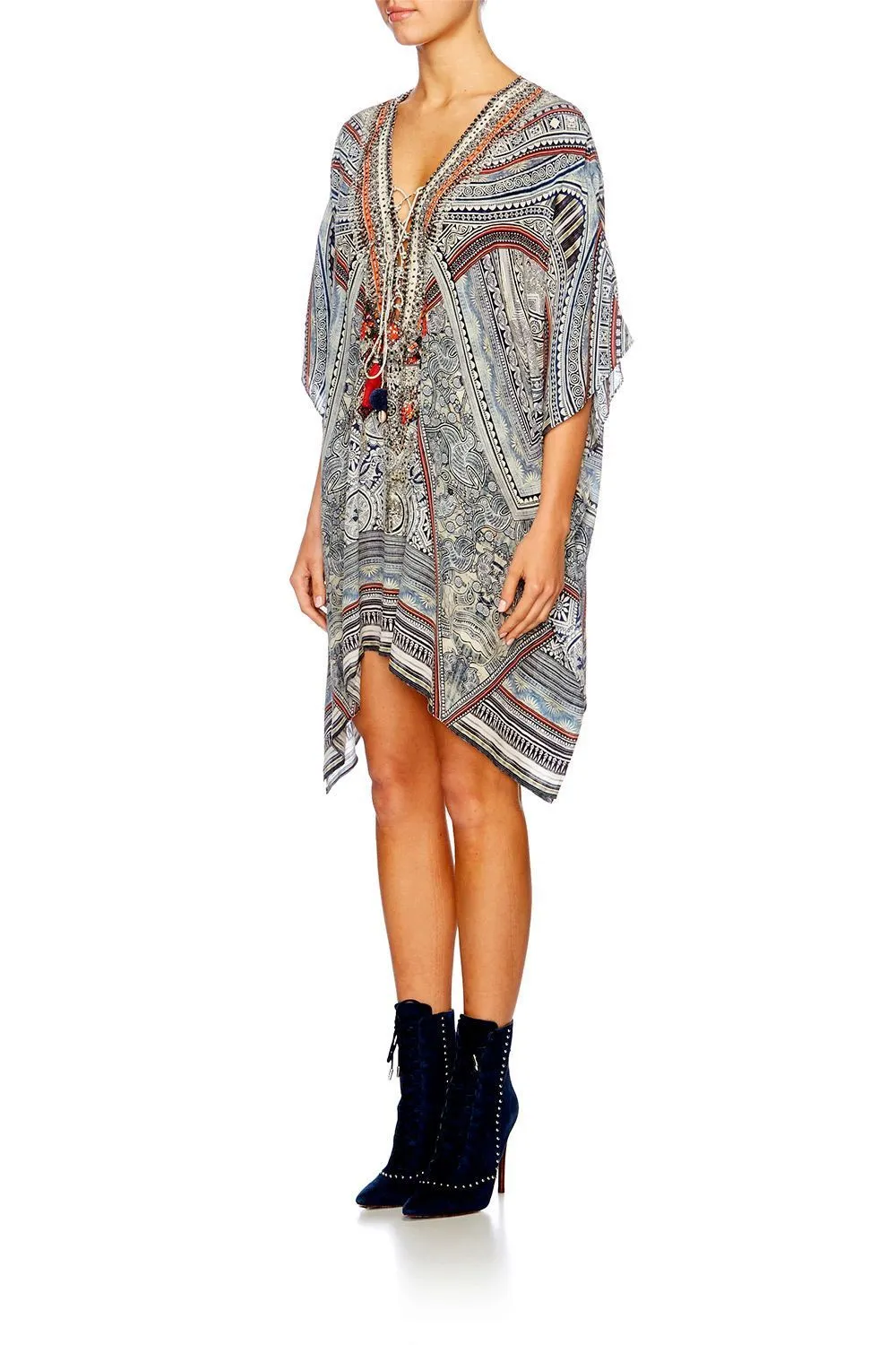 SHORT LACE UP KAFTAN ANTIQUE BATIK