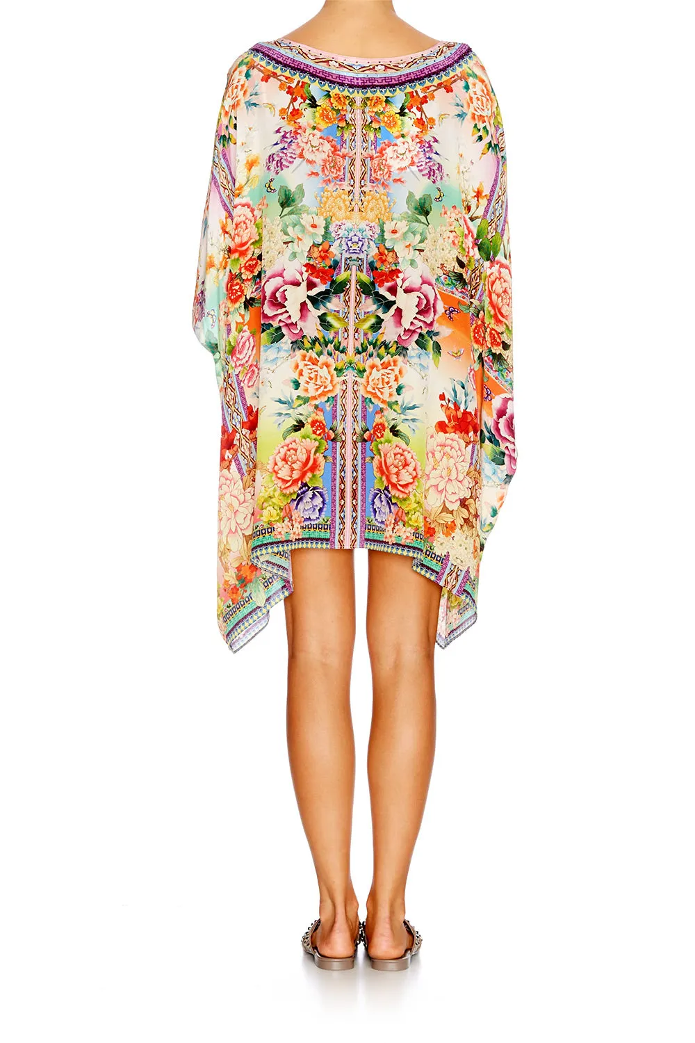 SHORT ROUND NECK KAFTAN FLOWER HOUR