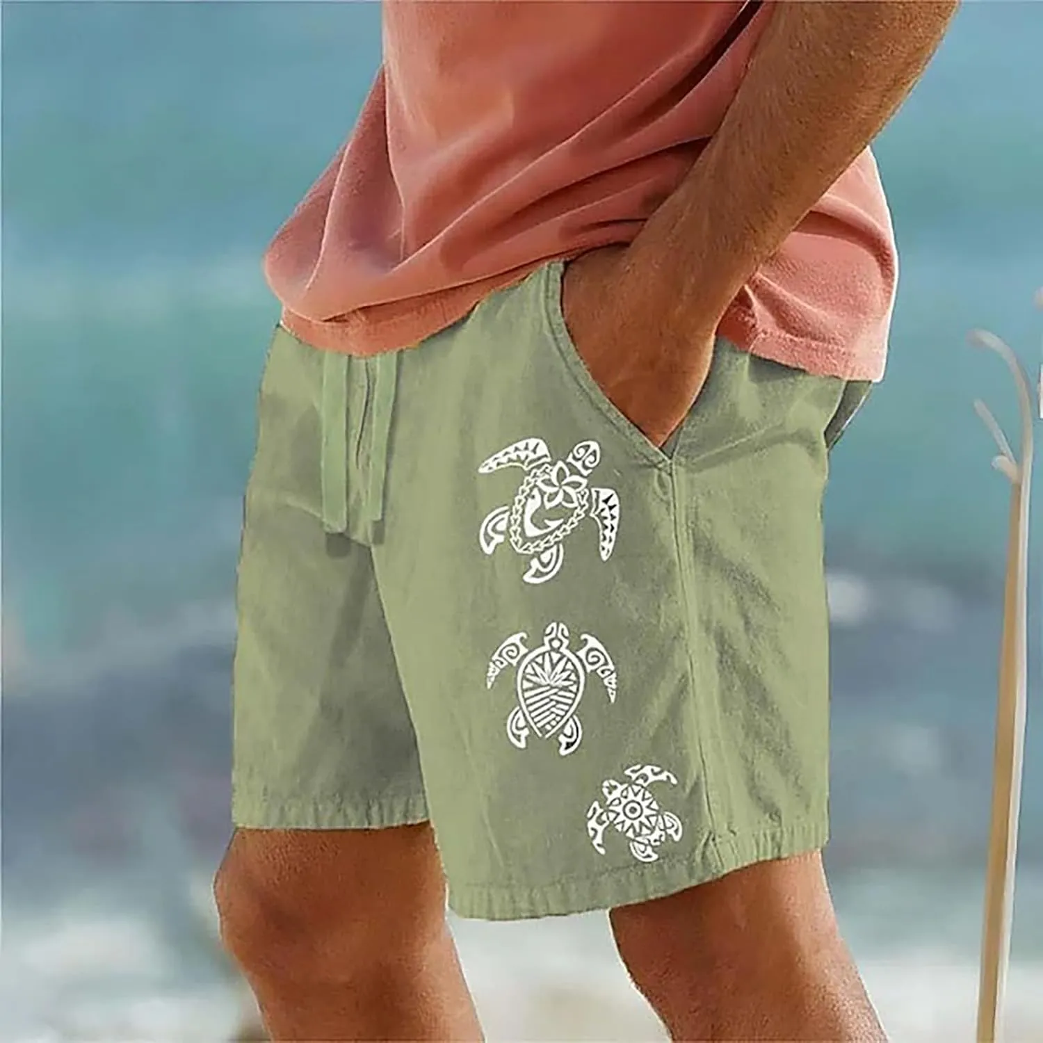 Shorts for Men Casual Summer Casual Shorts Solid and Men's pants Linen Shorts Men Men Workout Shorts with Zipper