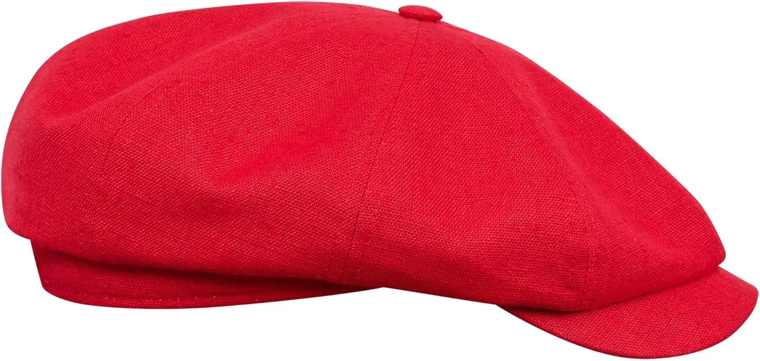 Sterkowski Rowdy Flat Cap for Men and Women | 100% Linen Newsboy Cap | Elegant 8 Panel Gatsby Cap