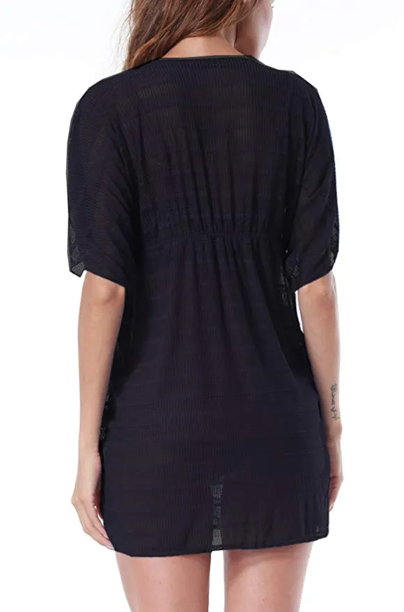 Summer Sexy See-Through Bikini Cover up Sun Protective Beach Dress