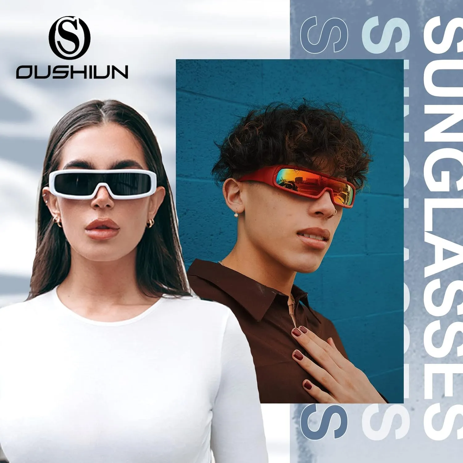 Sunglasses for Women Men Trendy Shades Y2K Glasses UV400 Protection