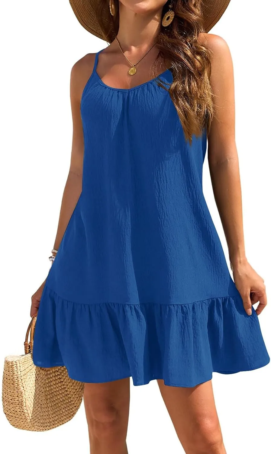 Swimsuit Coverup for Women 2025 Summer Vacation Beach Cover Ups Spaghetti Straps Bathing Suit Cover Up Sundress for Women