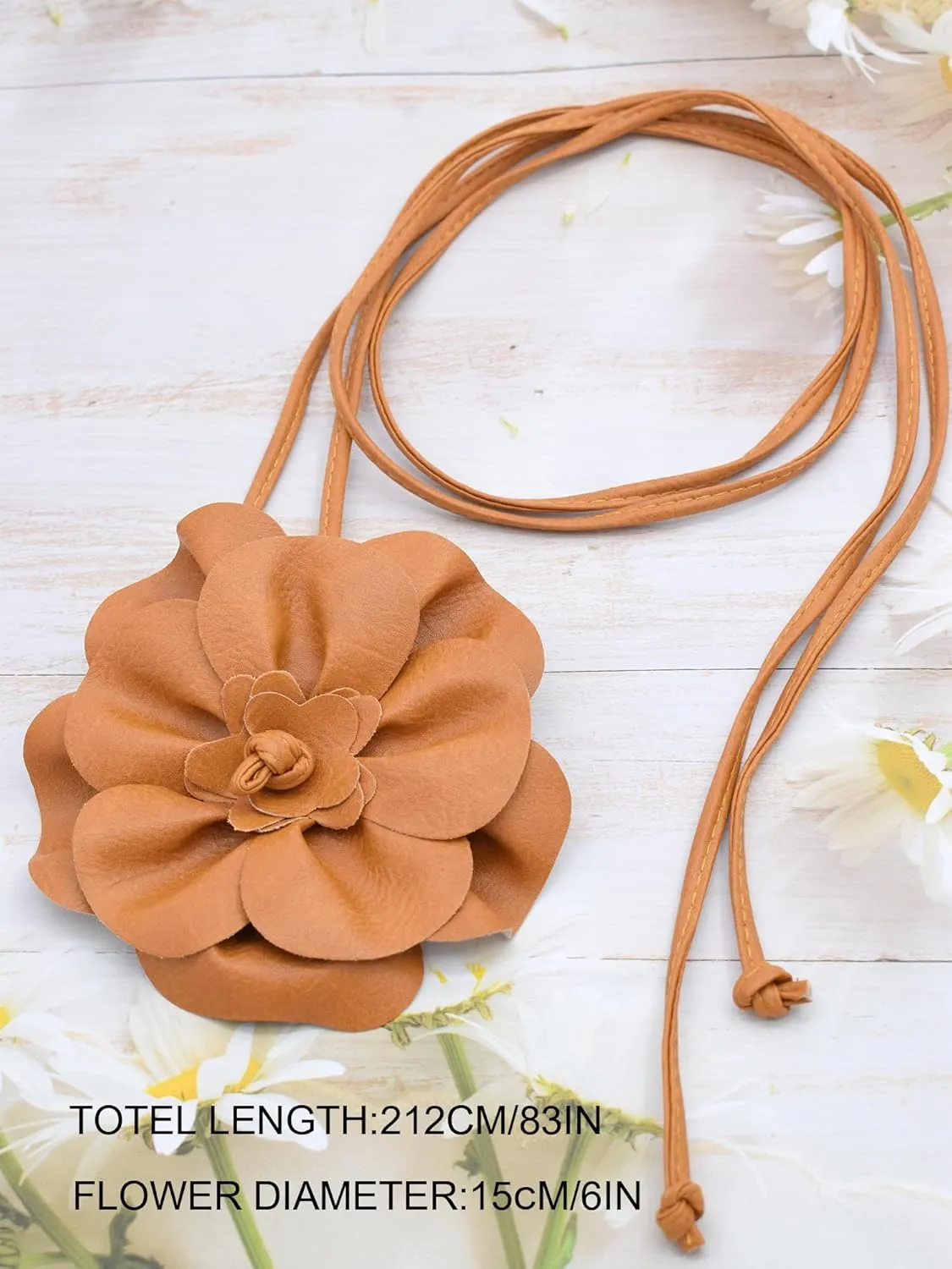 TeeYee Women Girls Big Decor Flower Waist Chain/Rope/Belt For Wedding Dress Female Waistband Skinny Belt
