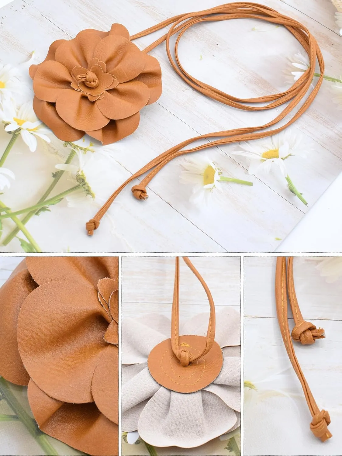 TeeYee Women Girls Big Decor Flower Waist Chain/Rope/Belt For Wedding Dress Female Waistband Skinny Belt