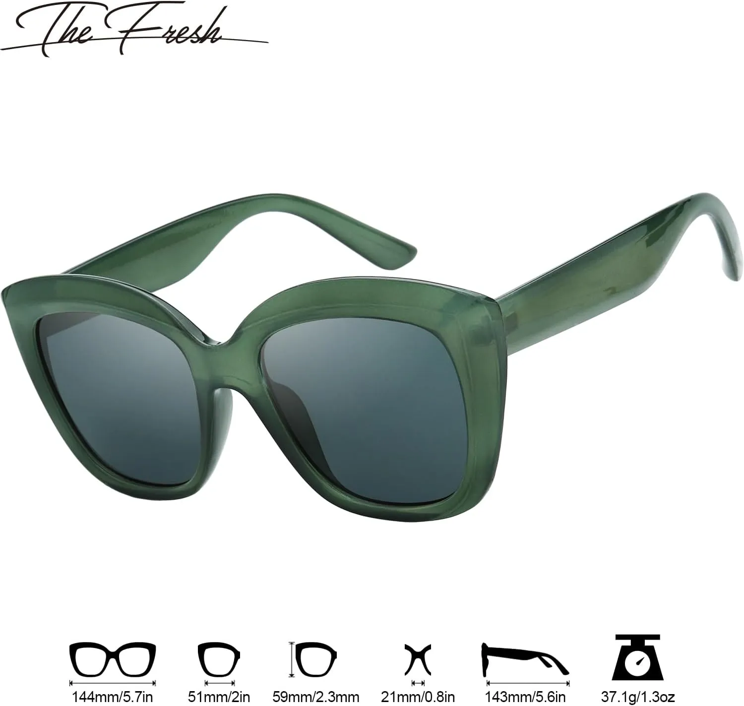 The Fresh Retro Nude Cateye Sunglasses for Women Vintage Trendy Shades