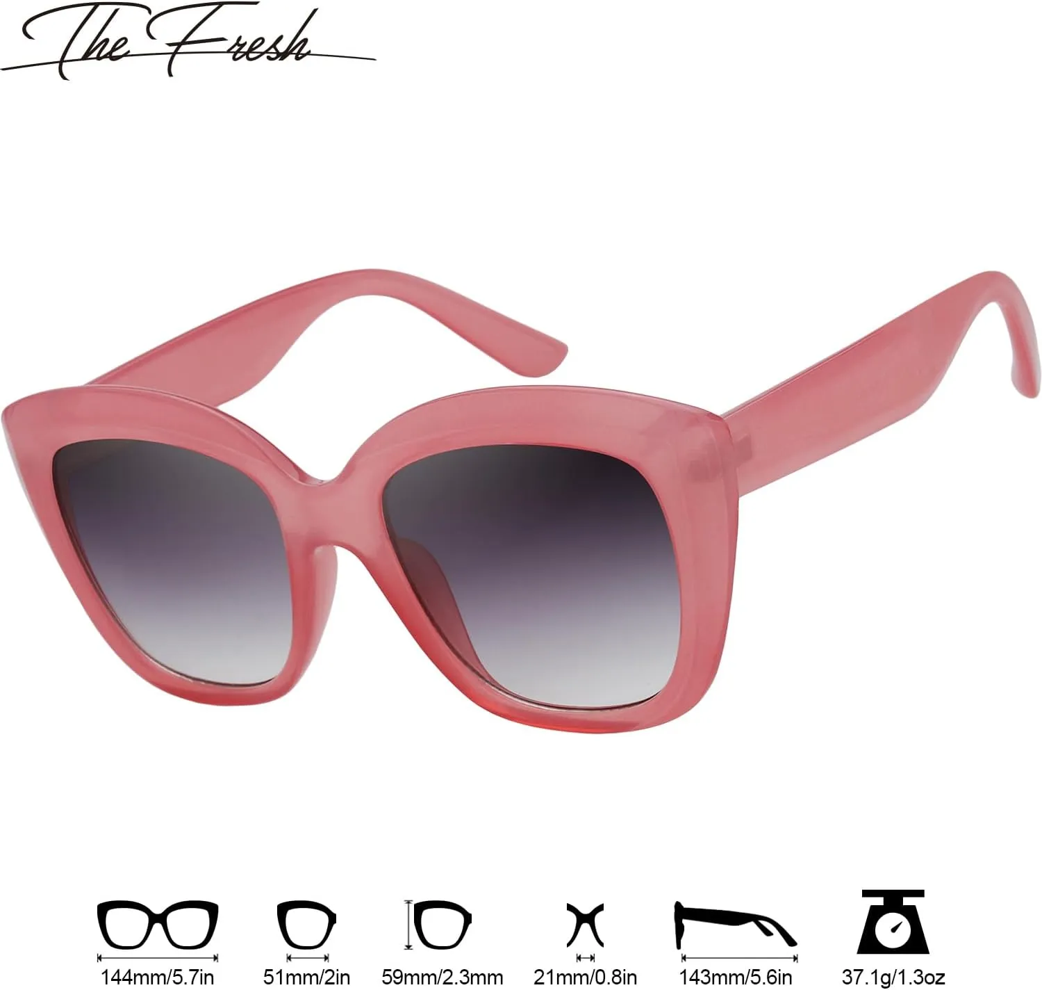 The Fresh Retro Nude Cateye Sunglasses for Women Vintage Trendy Shades