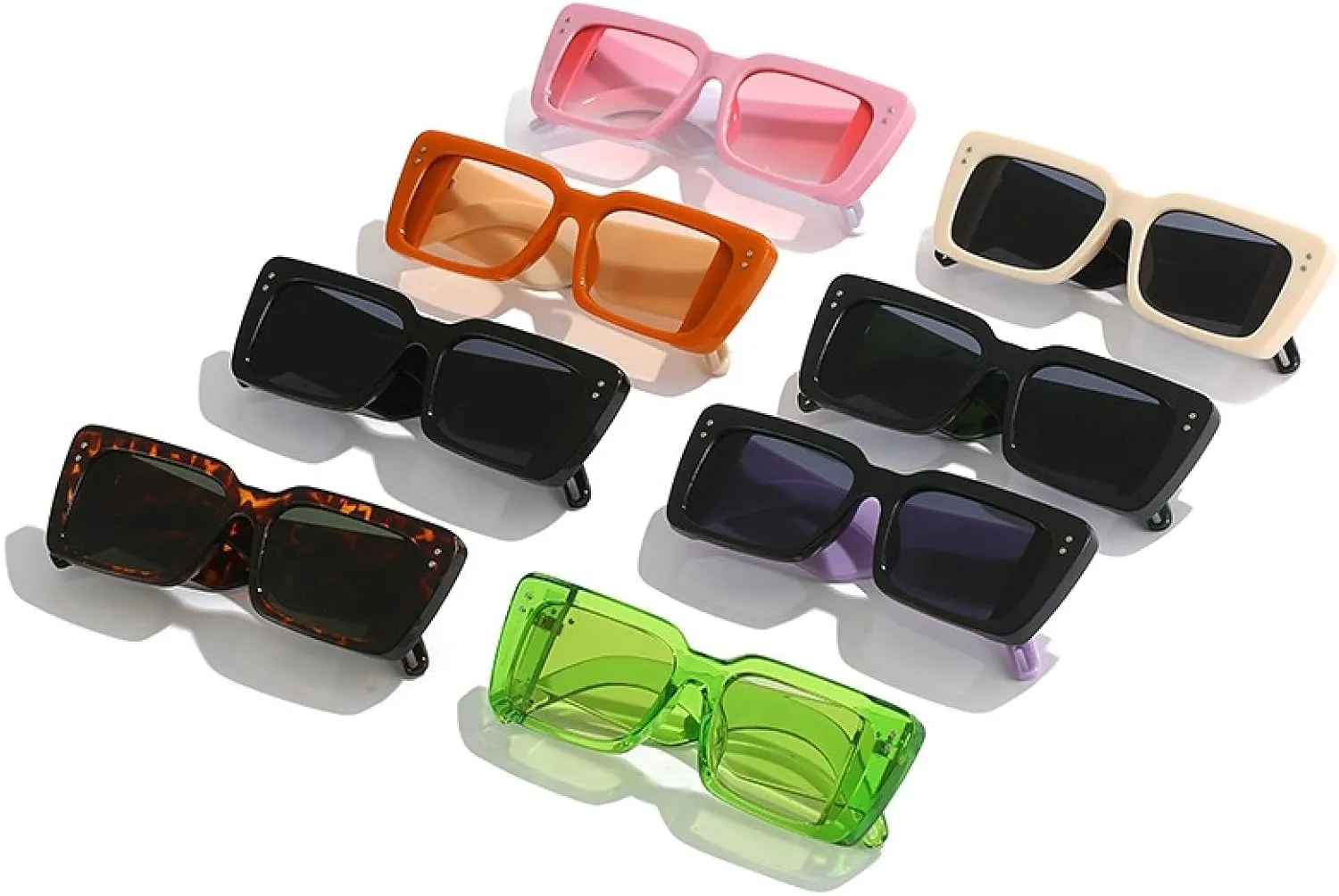Trendy Vintage Men Women Fashion Wide Legs Shades Eyewear Rectangle Gradient Sun Glasses