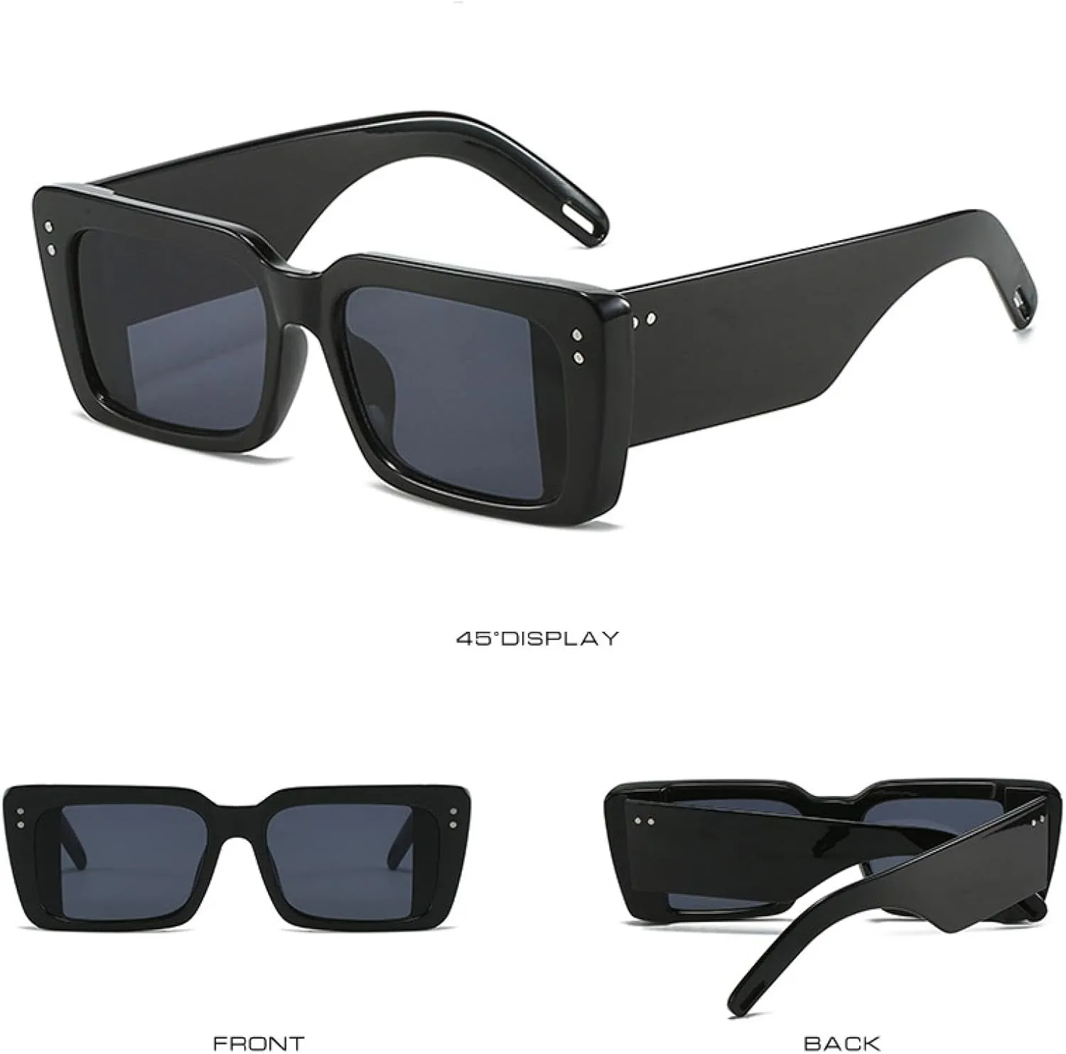 Trendy Vintage Men Women Fashion Wide Legs Shades Eyewear Rectangle Gradient Sun Glasses