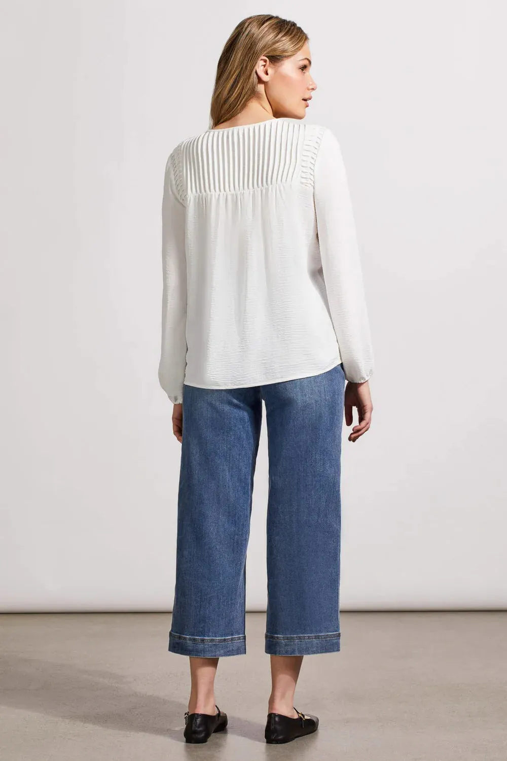 TRIBAL -PEASANT BLOUSE WITH PLEATED YOKE - 5679O-5162