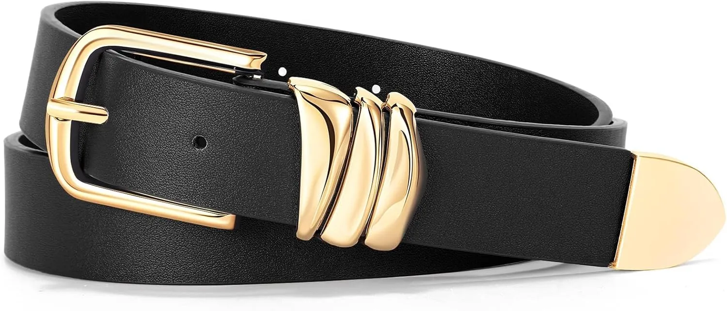 VONMELLI Women's Belt for Jeans Dress Leather Belt for Women Fashion Waist Ladies Belt with Sliver Buckle