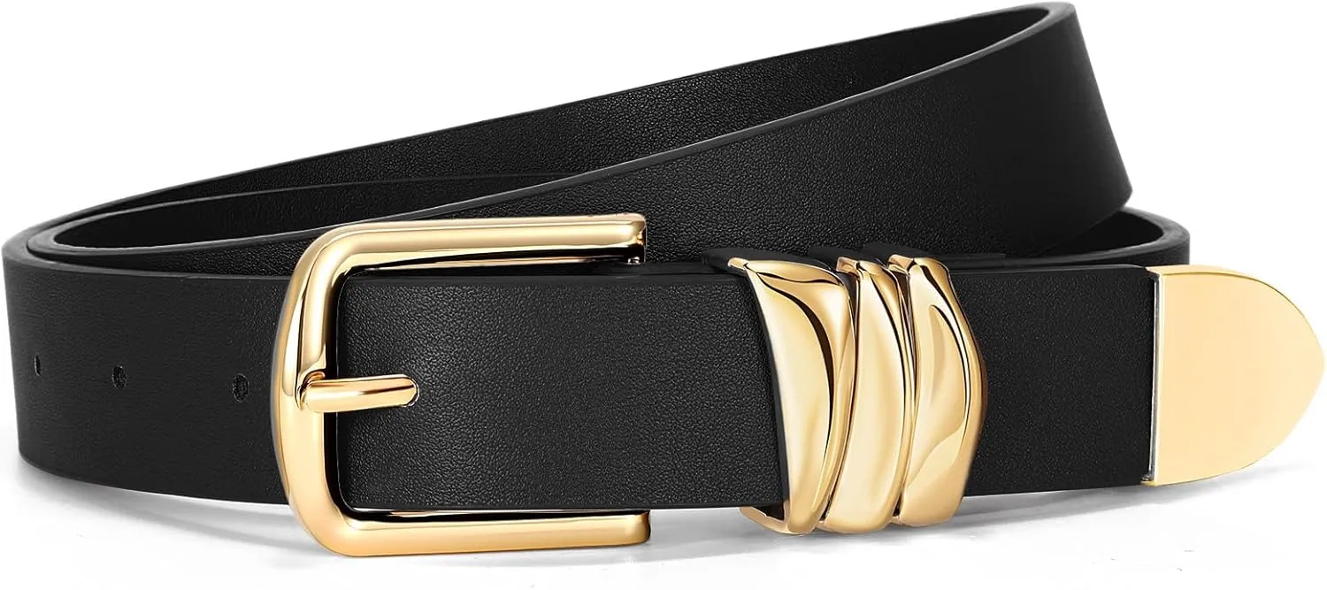 VONMELLI Women's Belt for Jeans Dress Leather Belt for Women Fashion Waist Ladies Belt with Sliver Buckle