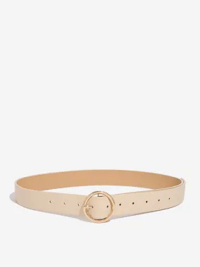 Westside Accessories Beige Faux Leather Belt (Small)