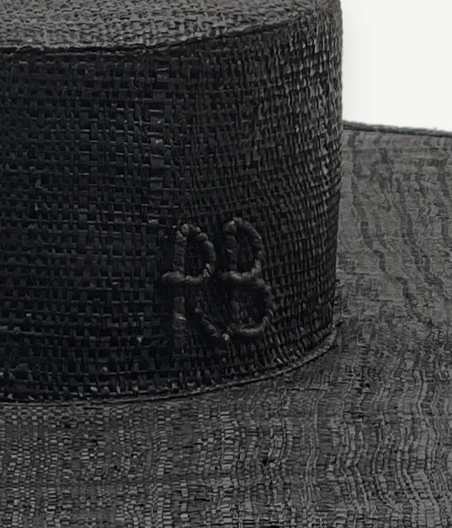 Wide-Brimmed Straw Canotier Hat