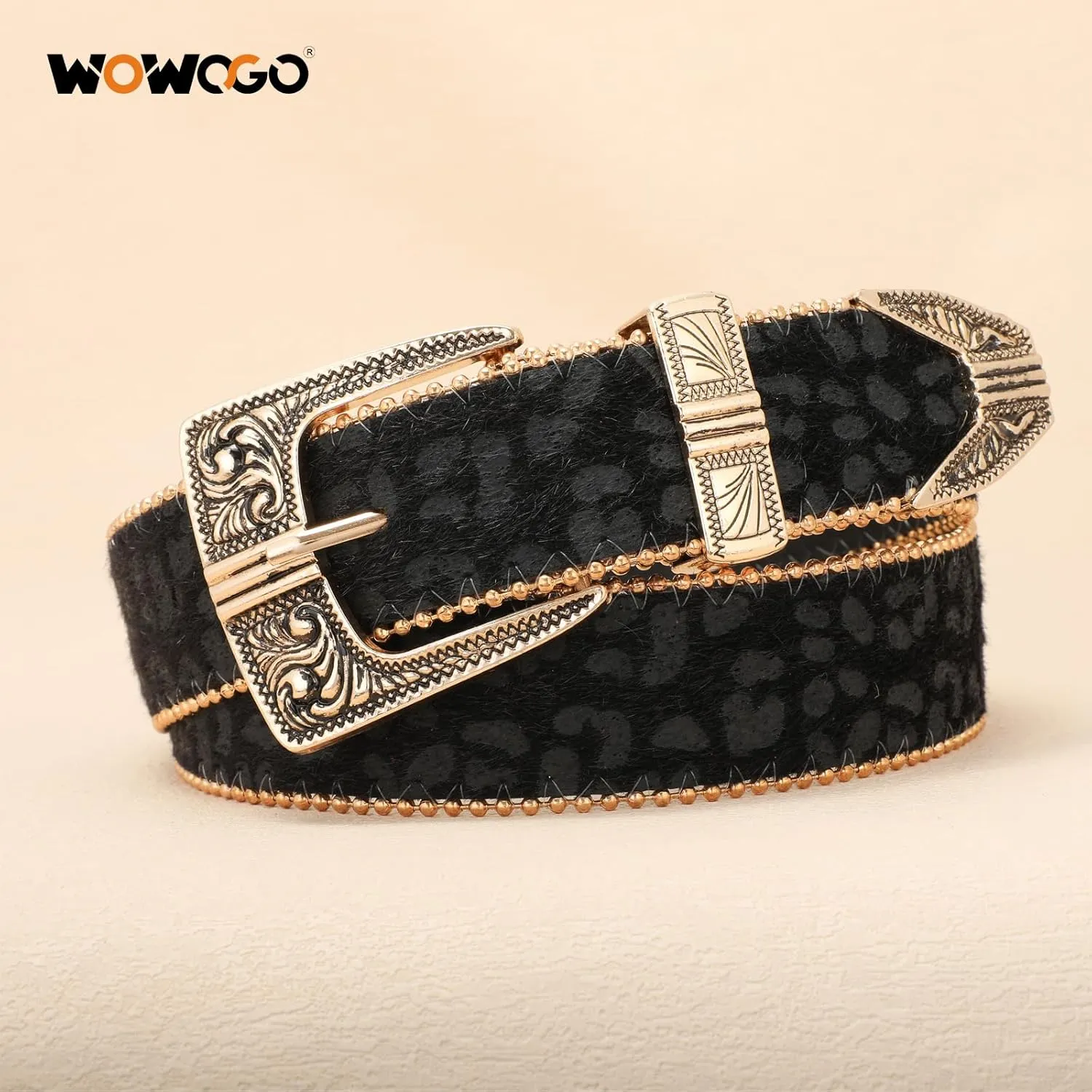 Women Leopard Print Belt Cheetah Print Belt Animal Print Fashion Leather Belt Ladies Waist Belt for Jeans Pants Dress
