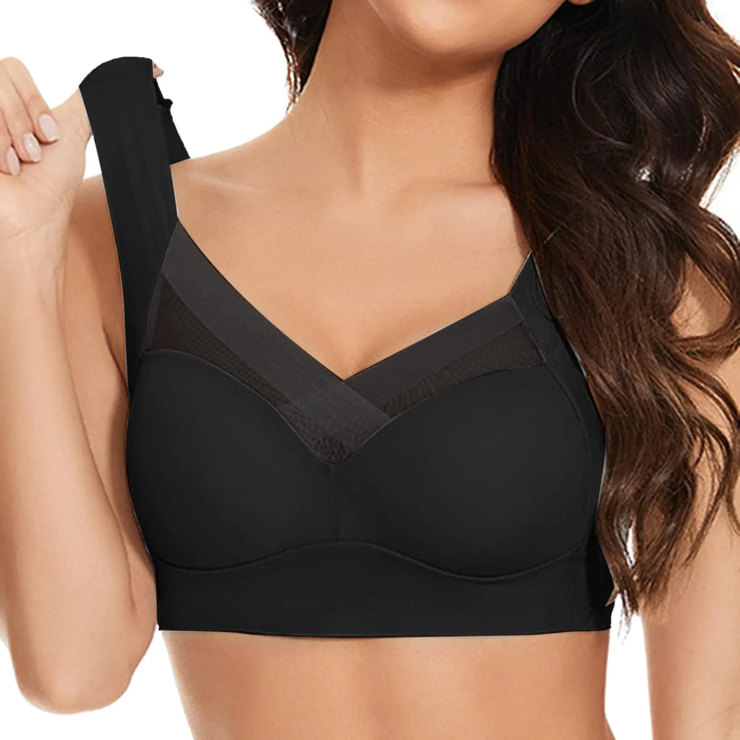 Women Sports Bras Front Close Wireless Padded Bras Breathable Support Workout Gym Yoga Bralettes