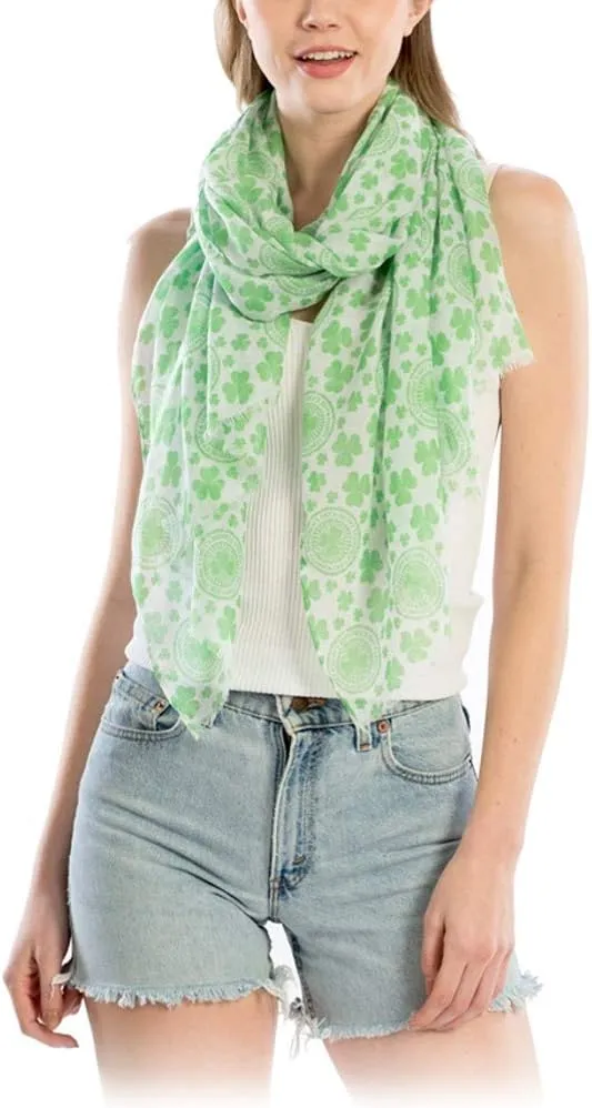 Women St Patrick's Day Print Light Weight Long Scarf