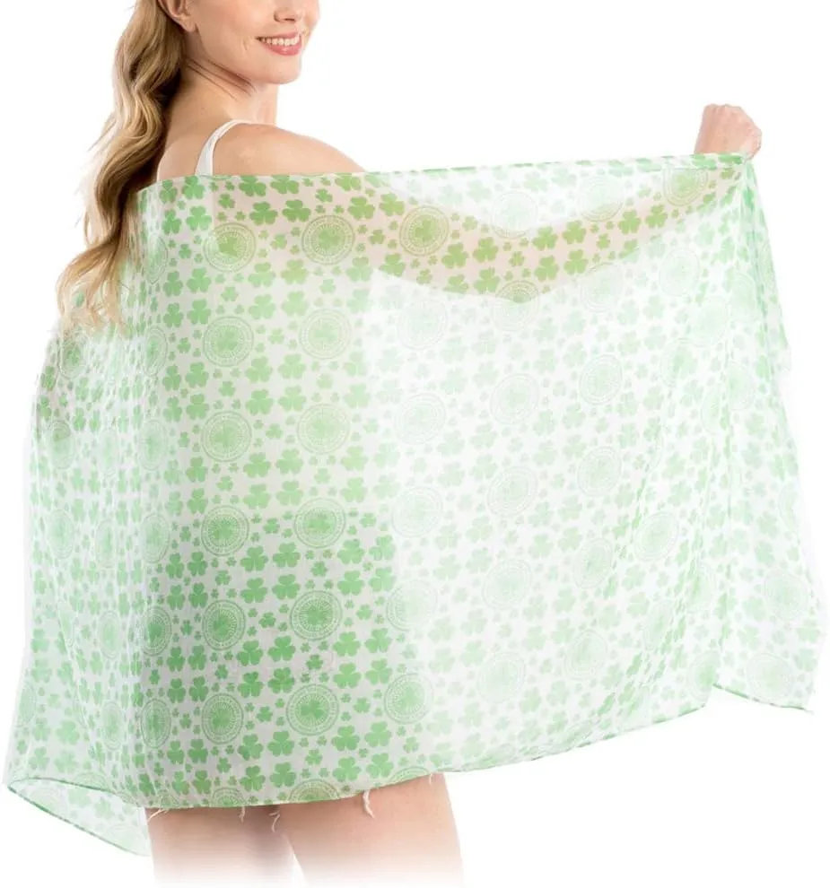 Women St Patrick's Day Print Light Weight Long Scarf