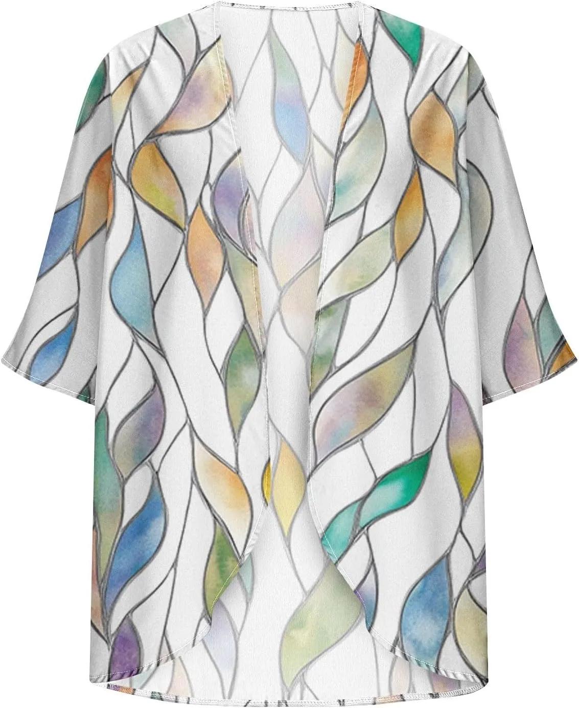 Women's Beach Cover Up Chiffon Kimono Cardigan Flroal Bathing Suit Cover Up Shirt Blouse for Summer Swimwear Coverups
