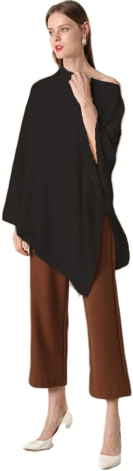Women's Knitted Scarf Poncho Sweater with Buttons Winter Warm Open Front Poncho light weight sweater wrap poncho cape