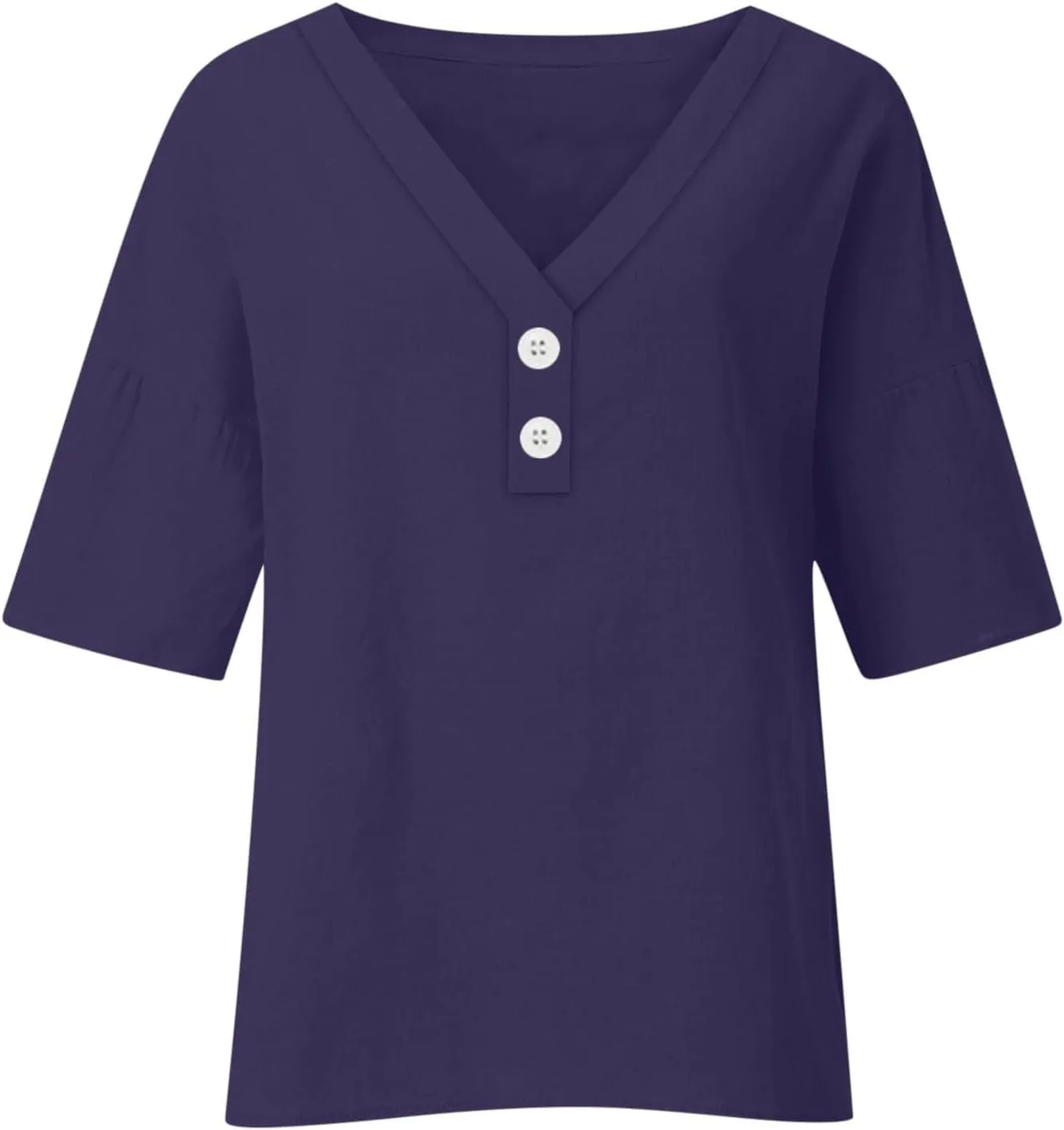 Women's Linen Short Sleeve Top - Breathable Summer Shirt for Women, Soft & Lightweight, Versatile Casual Beach Tee