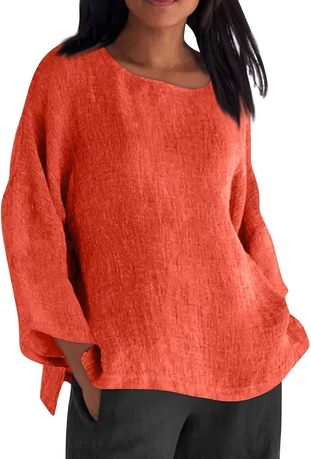 Women's Linen Short Sleeve Top - Breathable Summer Shirt for Women, Soft & Lightweight, Versatile Casual Beach Tee