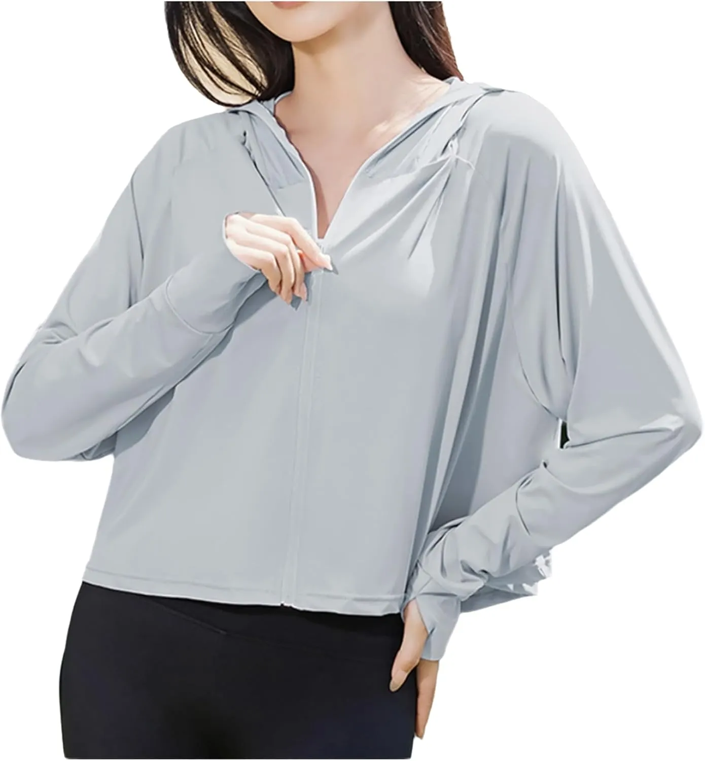 Womens Summer Clothes Swimsuit Coverup Lightweight Sun Protection Shirts Breathable Running Outdoor Cropped Jacket