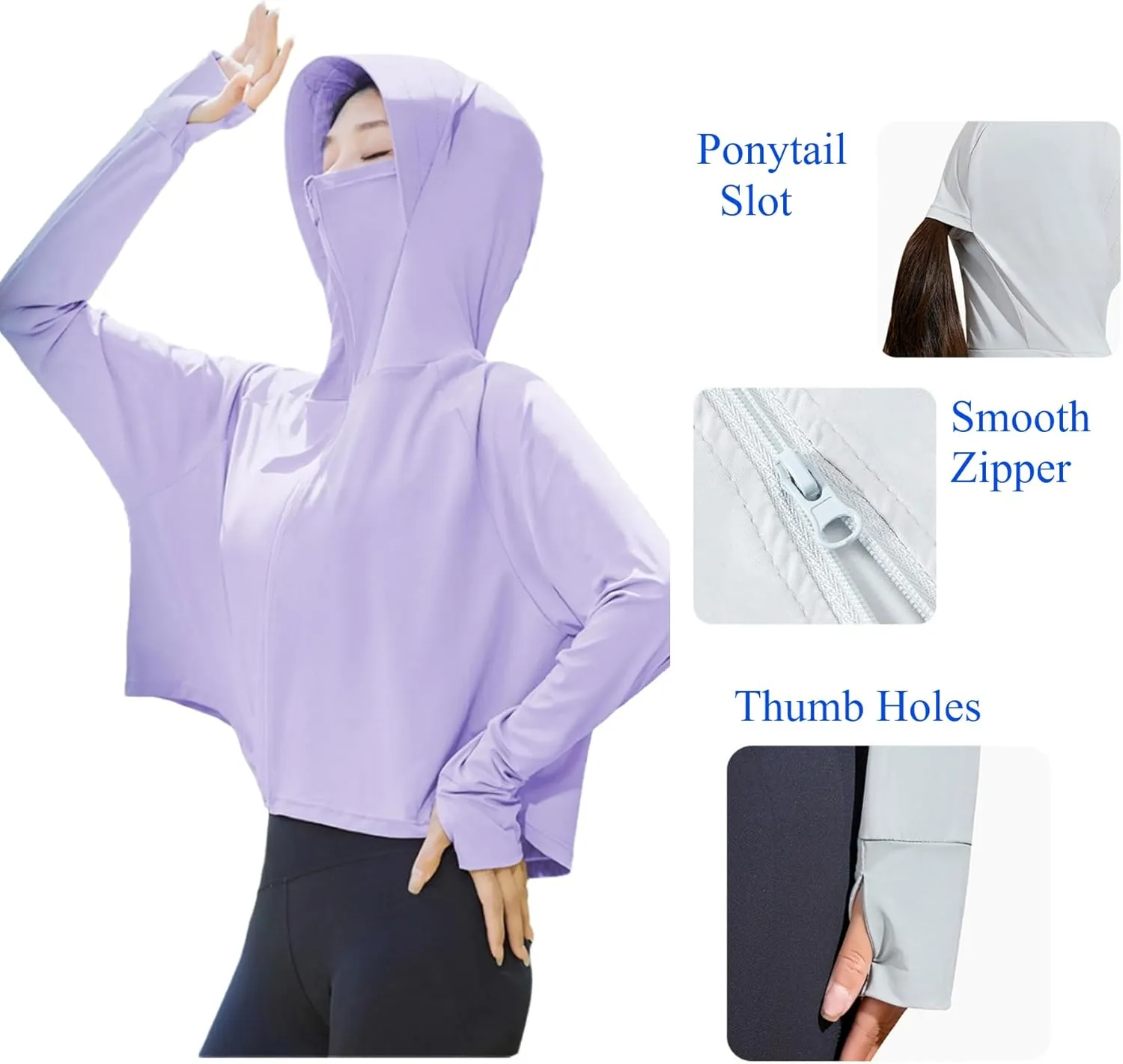 Womens Summer Clothes Swimsuit Coverup Lightweight Sun Protection Shirts Breathable Running Outdoor Cropped Jacket