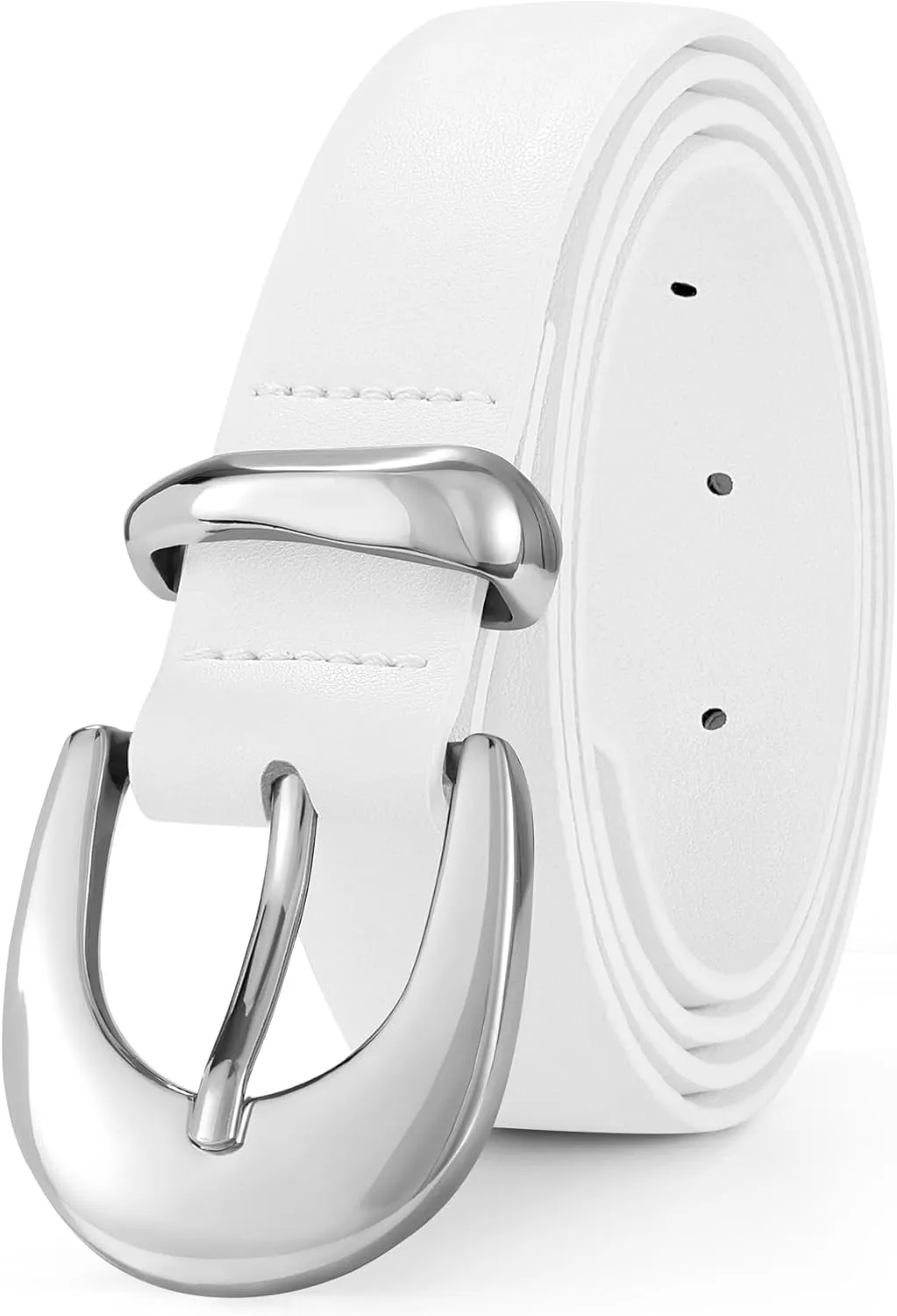 XZQTIVE Women Leather Belt for Jeans Pants Ladies Fashion Skinny belt with Gold Silver Buckle