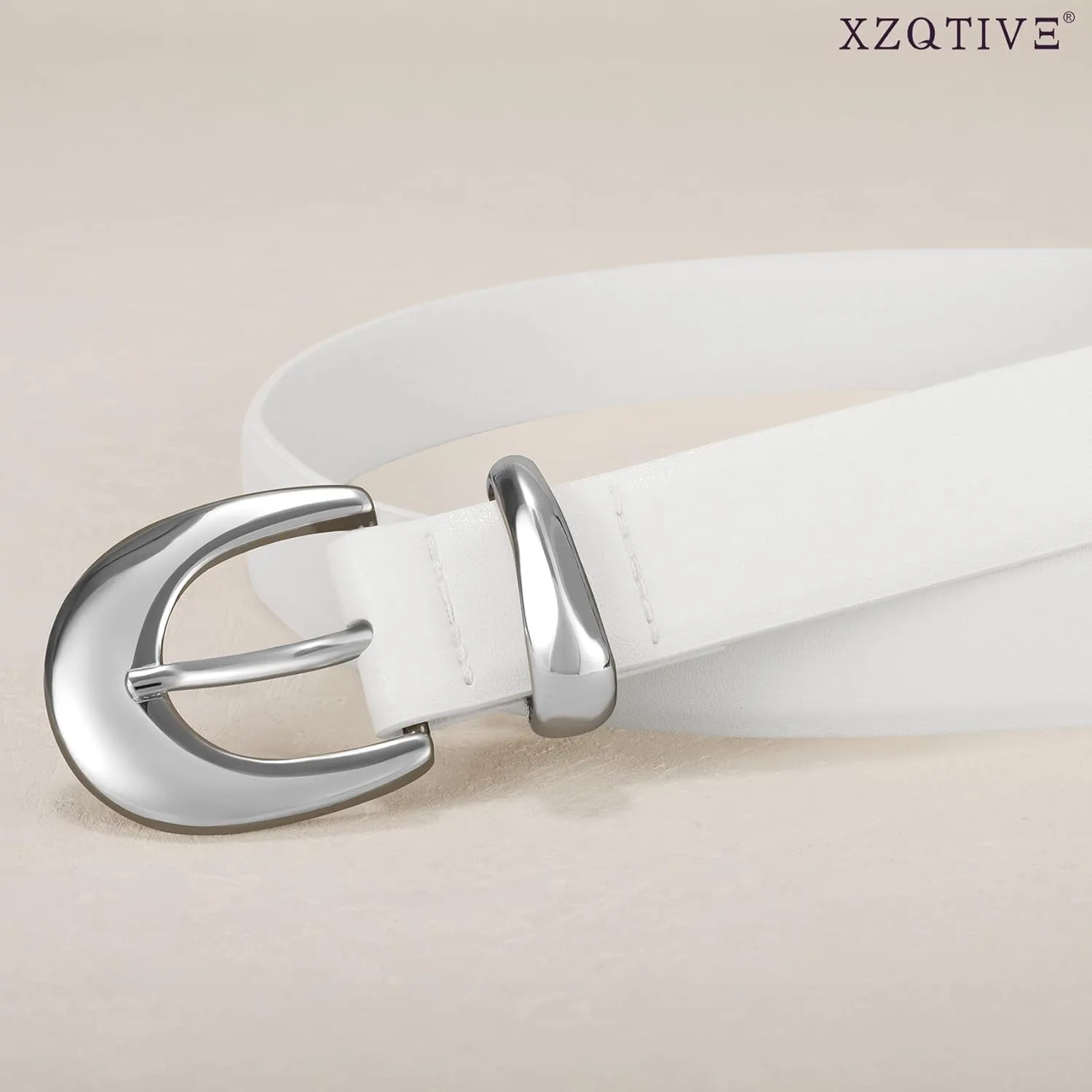 XZQTIVE Women Leather Belt for Jeans Pants Ladies Fashion Skinny belt with Gold Silver Buckle